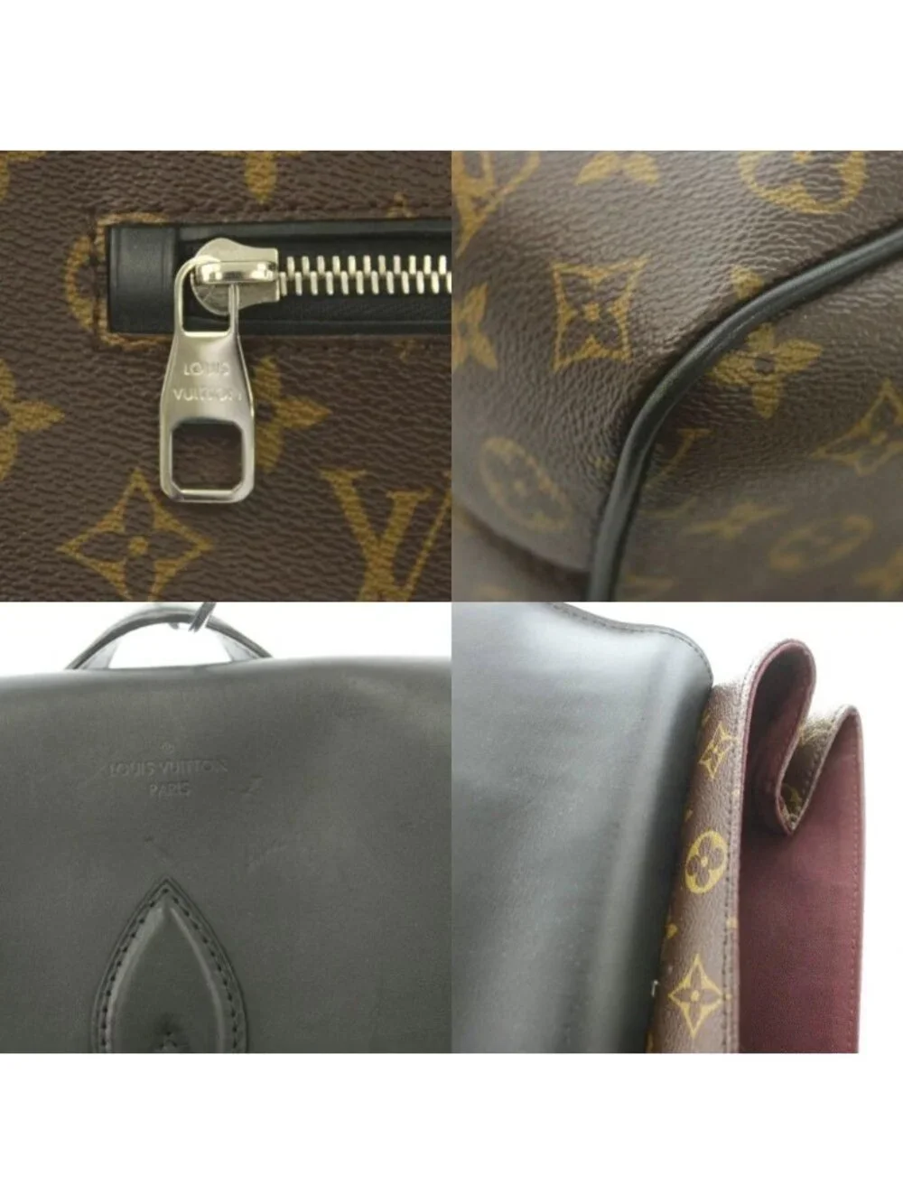 Louis Vuitton Monogram Macassar Parc Backpack Canvas Logo Contrast Brown Black